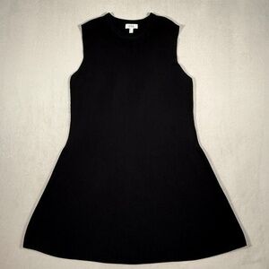 COS Dress Womens Large Black Heavyweight Ribbed Knit Dropped Waist Mini NWOT